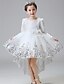 cheap Cufflinks-Ball Gown Asymmetrical Flower Girl Dress - Lace Satin Tulle Long Sleeves Jewel Neck with Sequin by YDN