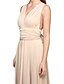 cheap Bridesmaid Dresses-A-Line V Neck Asymmetrical Chiffon / Jersey Bridesmaid Dress with Sash / Ribbon / Pleats / Convertible Dress