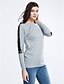 Χαμηλού Κόστους Γυναικεία T-Shirts-Γυναικεία Συνδυασμός Χρωμάτων T-shirt - Βαμβάκι Απλός Καθημερινά Γκρίζο