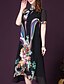 cheap Print Dresses-Women&#039;s Plus Size Going out Sophisticated Loose Chiffon Swing Dress Print Stand Summer Black XL XXL XXXL