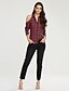 cheap Women&#039;s Blouses &amp; Shirts-Women&#039;s Plaid Shirt Daily Shirt Collar Red