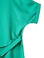 Недорогие Плечевые изделия больших размеров-Жен. Блуза Однотонный V-образный вырез Винный Зеленый Светло-серый Синий С короткими рукавами Большие размеры Повседневные Бант Верхушки Уличный стиль
