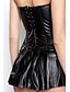 cheap Corsets-Corset Women&#039;s Going out Black PU Overbust Corset Zipper Ruched Solid Colored / Super Sexy