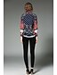 cheap Plus Size Blouses&amp;Shirts-Women&#039;s Shirt Floral Shirt Collar Red Daily Work Print Clothing Apparel Cotton Chinoiserie / Winter / Long Sleeve