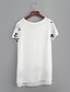 cheap Plus Size Tops-Women&#039;s Blouse Plus Size U Neck Daily Weekend Print Short Sleeve Loose Tops Casual Streetwear White Black