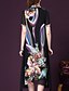 cheap Print Dresses-Women&#039;s Plus Size Going out Sophisticated Loose Chiffon Swing Dress Print Stand Summer Black XL XXL XXXL