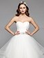 זול שמלות כלה-נשף שמלות חתונה לב (סוויטהארט) עד הריצפה טול סטרפלס עם קריסטל חרוזים 2020