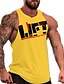 cheap Tank Tops-Men&#039;s Tank Top Vest Graphic Letter Round Neck White Gray Yellow Red Sleeveless Daily Sports Print Slim Tops Active / Summer / Summer