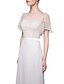 cheap Bridesmaid Dresses-Sheath / Column Jewel Neck Floor Length Chiffon / Sheer Lace Bridesmaid Dress with Lace / Sash / Ribbon / Pleats