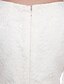 billige Brudepikekjoler-A-linje V-hals Ankellang Heldekkende blonder Brudepikekjole med Plissert / Appliqué