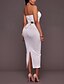 cheap Women&#039;s Dresses-Women&#039;s Lace up Party Club Bodycon Dress - Solid Colored Backless Split Strapless Summer White Black M L XL