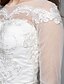 olcso Menyasszonyi ruhák-Esküvői ruhák Harang fazon Illusion nyak Háromnegyedes Kápolnauszály Csipke Menyasszonyi ruhák Val vel Csipke 2024