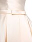 cheap Bridesmaid Dresses-A-Line Off Shoulder Knee Length Satin Bridesmaid Dress with Bow(s)