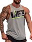 cheap Tank Tops-Men&#039;s Tank Top Vest Graphic Letter Round Neck White Gray Yellow Red Sleeveless Daily Sports Print Slim Tops Active / Summer / Summer