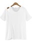 baratos T-Shirts de mulher-Mulheres Camiseta Sólido Algodão