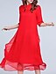 baratos Vestidos de mulher-Mulheres Tamanhos Grandes Para Noite balanço Vestido Sólido Colarinho Chinês Médio Preto