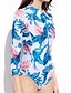 preiswerte Einteilige Badeanzüge-Damen Badeanzug Ein Stück Bademode Blumen Blau Halfterhals Badeanzüge Blumen