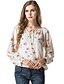cheap Women&#039;s T-shirts-Women&#039;s Daily Casual Sexy Spring Summer T-shirt,Animal Print V Neck Long Sleeves Polyester Thin Translucent
