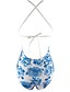 levne Bikini a plavky-Dámské Květinový / Barevné bloky Vodní modrá Světlá růžová Jednodílné Plavky - Vícebarevný / Sexy Tisk M L XL