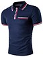 cheap Classic Polo-Men&#039;s Collar Polo Shirt Golf Shirt Tennis Shirt Striped Solid Colored Collar Shirt Collar White Black Light gray Navy Blue Short Sleeve Daily Slim Tops Basic Streetwear / Summer / Summer