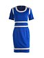 voordelige Jurken-Dames Strakke jurk Korte mouw Kleurenblok Zomer Dagelijks Katoen Zwart Rood Blauw S M L XL XXL