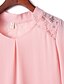 cheap Women&#039;s Blouses &amp; Shirts-Women&#039;s Blouse Shirt Solid Colored V Neck White Rosy Pink Light Blue Long Sleeve Going out Lace Tops Streetwear Casual