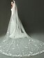 cheap Wedding Veils-One-tier Pencil Edge Wedding Veil Cathedral Veils 53 Appliques Ruched Organza