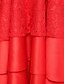 abordables Robes d&#039;Occasions Spéciales-Robe de Soirée Col en V Asymétrique Dentelle / Satin Robe avec Noeud(s) / Dentelle / Ceinture / Ruban par TS Couture®