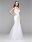 זול שמלות כלה-שמלות חתונה מעטפת \ עמוד לב (סוויטהארט) סטרפלס עד הריצפה טול שמלות כלה עם חרוזים 2023
