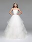 levne Svatební šaty-Plesové šaty Svatební šaty Srdcový výstřih Na zem Tyl Bez ramínek s Křišťály Korálky 2020