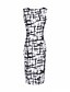 levne Dámské šaty-Dámské Plášťové šaty Bez rukávů Tisk Celý rok Práce Bavlna Bílá Černá S M L XL XXL