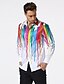cheap Men&#039;s Shirts-Men&#039;s Shirt Rainbow Print Long Sleeve Daily Tops Classic Collar Rainbow