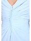 olcso Koszorúslányruhák-Szűk szabású V-alakú Földig érő Sifon Koszorúslány ruha val vel Cakkos / Ráncolt / Átkötős
