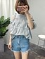 cheap Women&#039;s Blouses &amp; Shirts-Women&#039;s Cotton Blouse - Solid Colored / Spring / Summer / Ruffle / Cut Out
