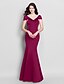 cheap Bridesmaid Dresses-Mermaid / Trumpet Bridesmaid Dress V Neck Sleeveless Open Back Floor Length Satin with Pleats 2022