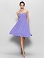 cheap Bridesmaid Dresses-A-Line Sweetheart Knee Length Chiffon Bridesmaid Dress with Criss Cross by LAN TING BRIDE®