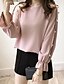 ieftine Bluze mărime mare-Pentru femei Bluză Mată Rotund Roz Îmbujorat Alb Mărime Plus Concediu Ieșire Îmbrăcăminte Sofisticat / Manșon Lung