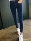 abordables Pantalons et leggings-Femme Maigre Chino Couleur Pleine du quotidien Vêtement de rue Noir Bleu Micro-élastique