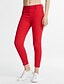 preiswerte Damenmode-Damen Alltag Baumwolle Grundlegend Legging Solide Mittlere Taillenlinie Schwarz Rot Blau S M L / Skinny