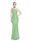 cheap Bridesmaid Dresses-Mermaid / Trumpet One Shoulder Floor Length Lace / Satin Bridesmaid Dress with Lace by LAN TING BRIDE®