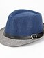 cheap Men&#039;s Accessories-Men&#039;s Fedora Hat Linen Patchwork Black Red Khaki