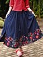 cheap Women&#039;s Skirts-Women&#039;s Casual/Daily Midi Skirts,Chinoiserie Swing Floral Summer