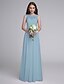 cheap Bridesmaid Dresses-Sheath / Column Bridesmaid Dress Jewel Neck Sleeveless Elegant Floor Length Chiffon / Lace Bodice with Lace 2022