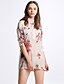 cheap Women&#039;s Blouses &amp; Shirts-Women&#039;s Going out Weekend Casual / Street chic Plus Size Cotton Blouse - Floral Stand Red