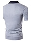 billiga klassisk polo-Men&#039;s Golf Shirt Color Block Collar Shirt Collar White Black Light gray Red Short Sleeve Daily Beach Tops Cotton Active / Summer / Summer