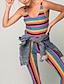 cheap Women&#039;s Jumpsuits &amp; Rompers-Women&#039;s Jumpsuit - Striped, Backless Fashion Holiday Sexy High Rise