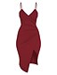 preiswerte Damenkleider-Damen Klub Festtage Street Schick Bodycon Hülle Kleid Solide Asymmetrisch Gurt Hohe Hüfthöhe