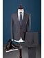 cheap Suits-Dark Grey Solid Colored Slim Fit Suit - Notch Single Breasted One-button / Suits