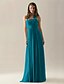 cheap Bridesmaid Dresses-A-Line Halter Neck Floor Length Chiffon Bridesmaid Dress with Draping / Ruffles / Ruched