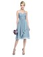 cheap Bridesmaid Dresses-A-Line Bridesmaid Dress Sweetheart Sleeveless Open Back Knee Length Chiffon with Criss Cross / Ruched / Draping 2022